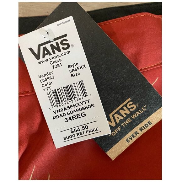 NWT VANS Mixed 18" Board Shorts Cargo Pocket Desert Nature Print Sz 34 NEW $55 - Picture 4 of 9